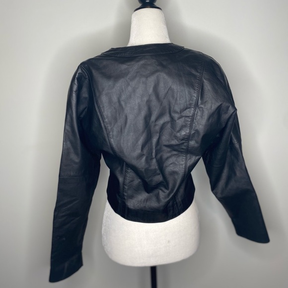 Wilson’s Vintage Leather Moto Biker Jacket Black - Picture 7 of 11